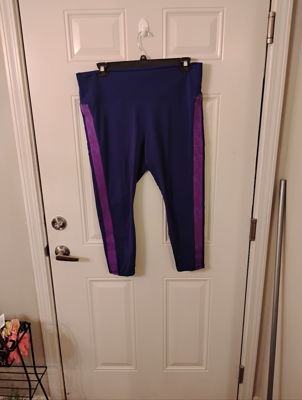 Fabletics PowerHold Deep Blue Leggings with Violet Tone